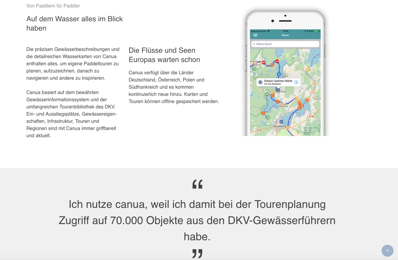 canua - Die App für alle Paddler