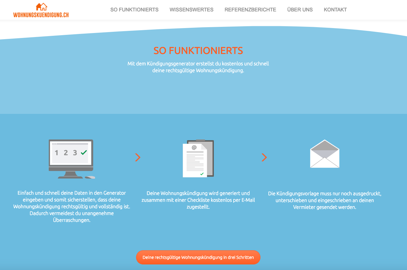 Landing-page mit intelligentem Konfigurator-Wizard